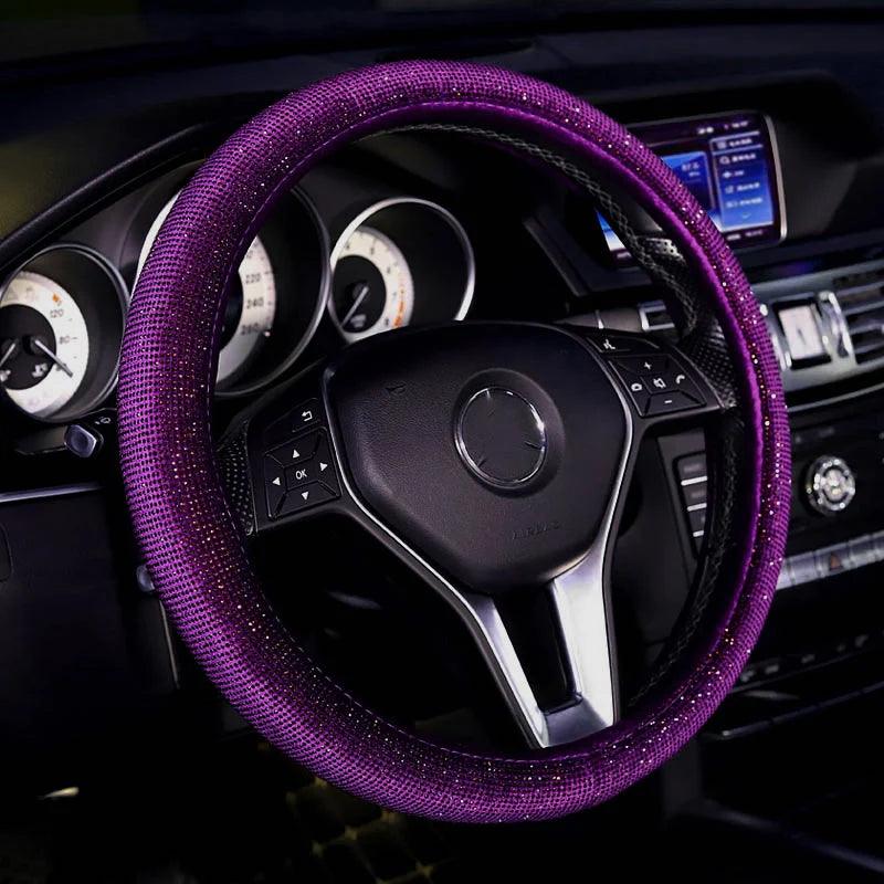 38cm Rhinestone Steering Wheel Cover O-Type Diamond Bling M Size