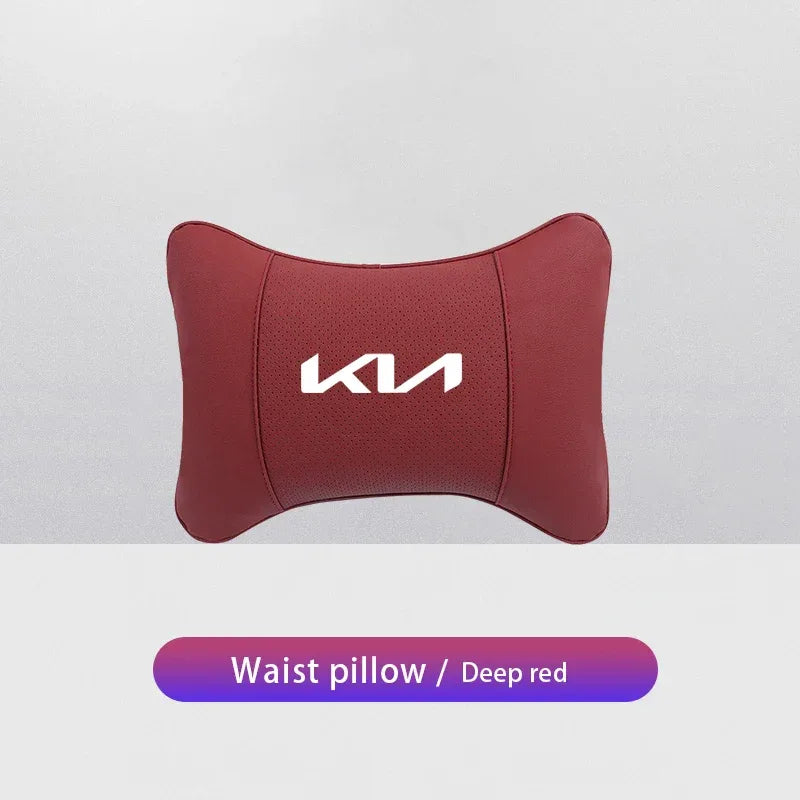 KIA Car Headrest & Lumber Support Pillow - Red Lumber Support Pillow