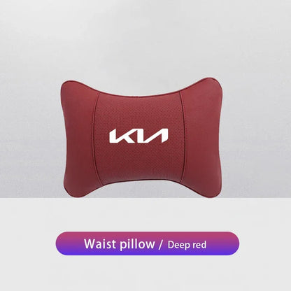 KIA Car Headrest & Lumber Support Pillow - Red Lumber Support Pillow