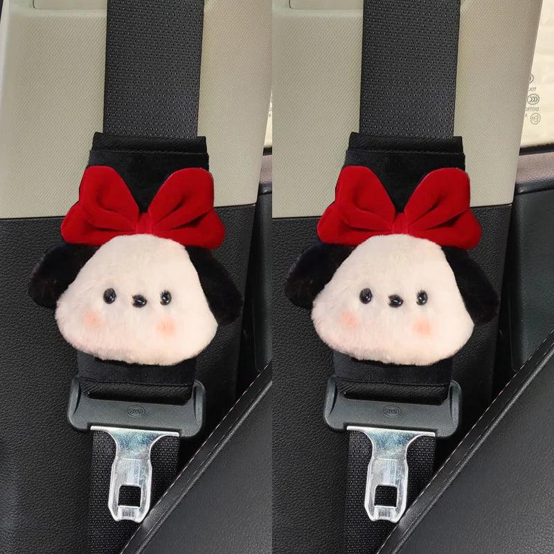 Cartoon Bow Dog Seatbelt Cover Shoulder Pad Car Safety Harness