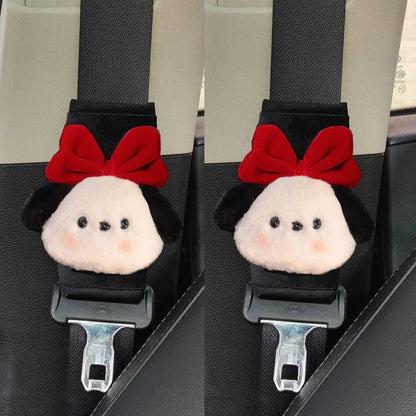 Cartoon Bow Dog Seatbelt Cover Shoulder Pad Car Safety Harness