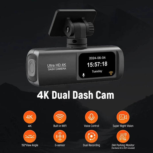 4K WIFI V22 Mini Dashcam Night Vision with Rear Camera - Carmoods