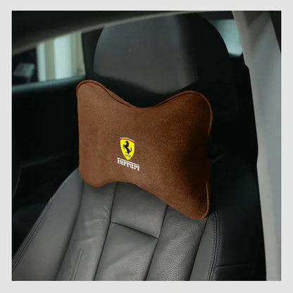 Ferrari Suede Neck Pillow - Brown