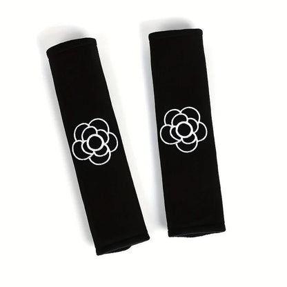 2pcs Flower Shoulder Pad Car Seat Belt Covers Interior Protection