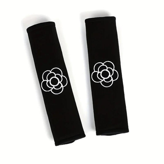 2pcs Flower Shoulder Pad Car Seat Belt Covers Interior Protection