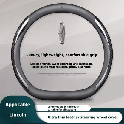 Lincoln Carbon Fiber Leather Steering Wheel Cover