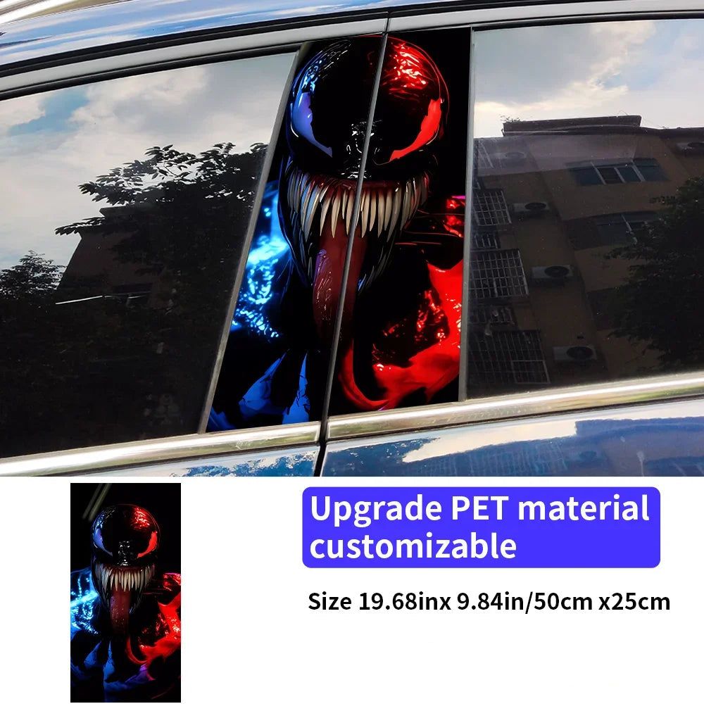 Venom Car Stickers – B-Pillar Center Column Vinyl Decals, Waterproof & Scratch-Proof - 1