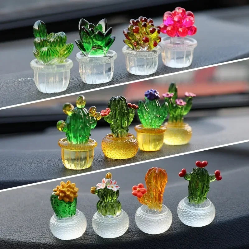 Mini Cactus Car Dashboard Ornament