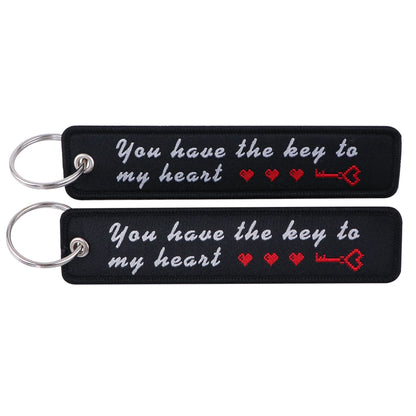 Embroidered Keys Tag Keychain - Personalized Key Identifier Fob