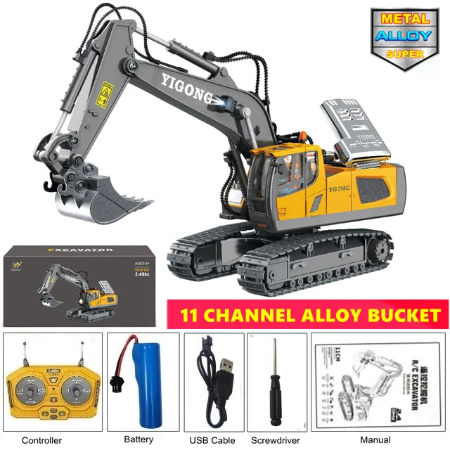 4WD RC Excavator & Dump Truck – Remote Control Construction Vehicles - Dump 1Battery
