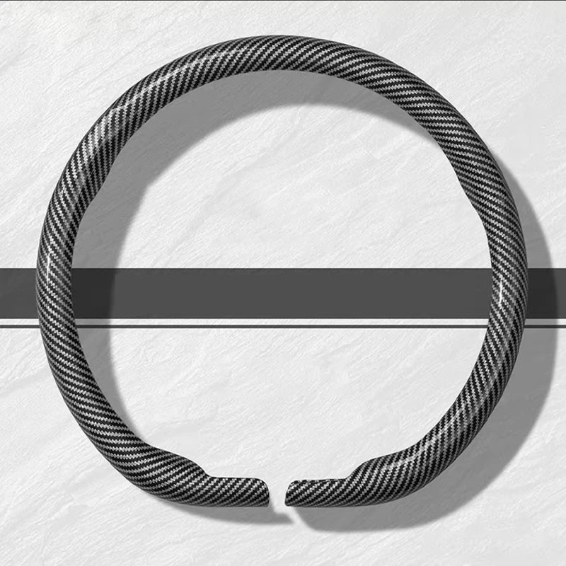 Dodge and RAM Carbon Fibre Suede Steering Wheel Cover - D Shape / Carbon Fibre Ash