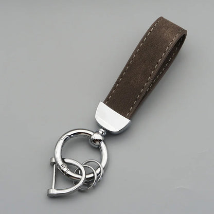 Custom Laser Engraved Suede Leather Keychain - Personalized Logo