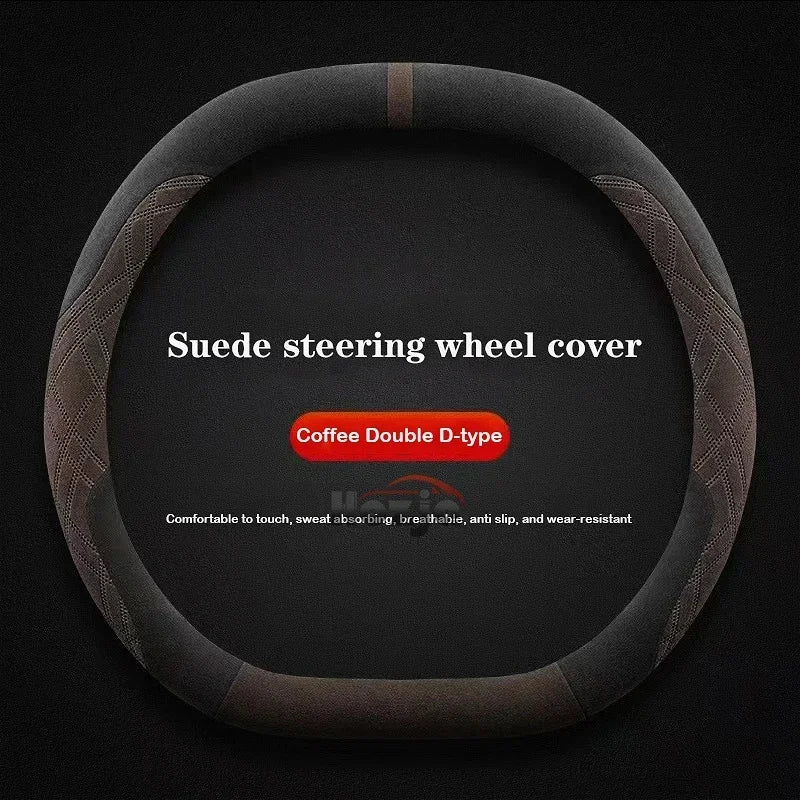 Suede Leather Steering Wheel Cover for Geely Preface Starray Cityray