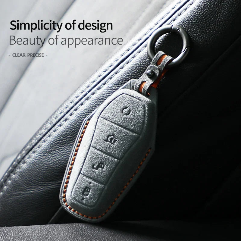 BYD Car Key Case Suede Leather Cover for Han EV Qin Song Atto 3