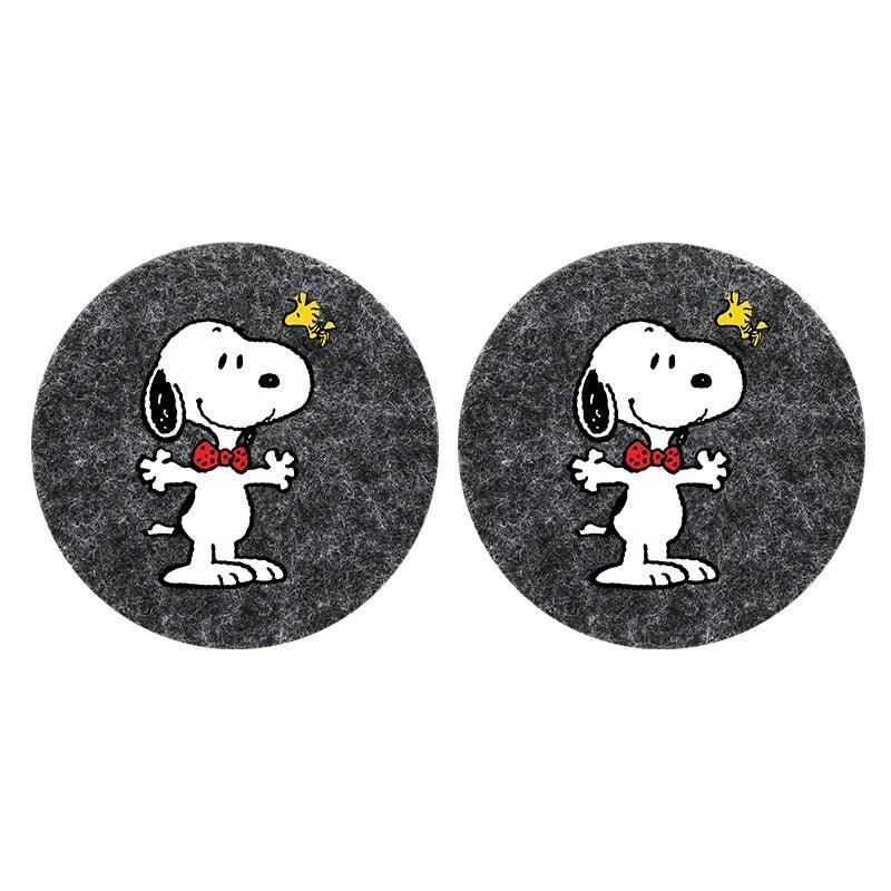 Snoopy Felt Car Cup Holder Coasters - Anti-Slip Universal Pads