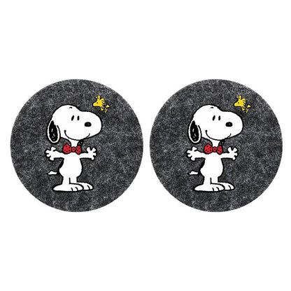 Snoopy Felt Car Cup Holder Coasters - Anti-Slip Universal Pads
