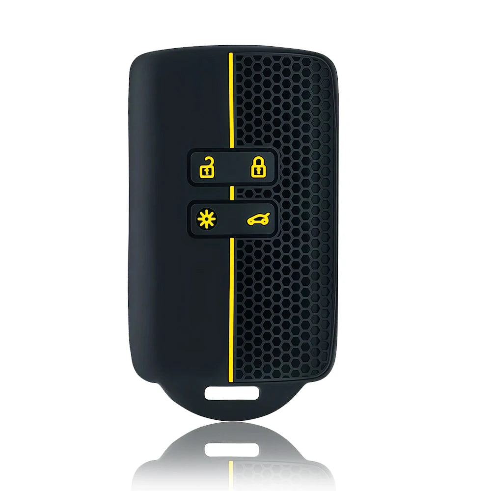 Renault & Dacia Key Cover with Colour Line — Clio, Captur, Logan - Yellow Line