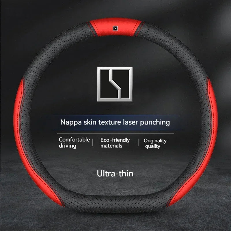 ZEEKR Leather Steering Wheel Cover Fur No-Sew Fit