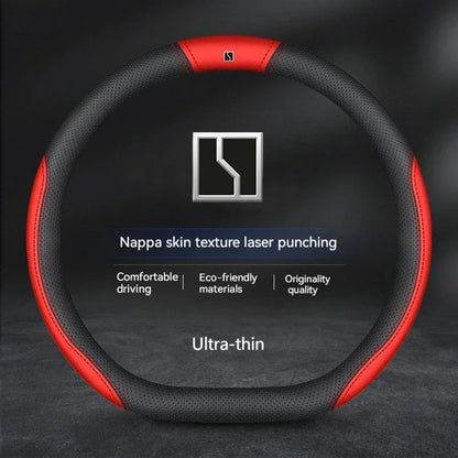 ZEEKR Leather Steering Wheel Cover Fur No-Sew Fit