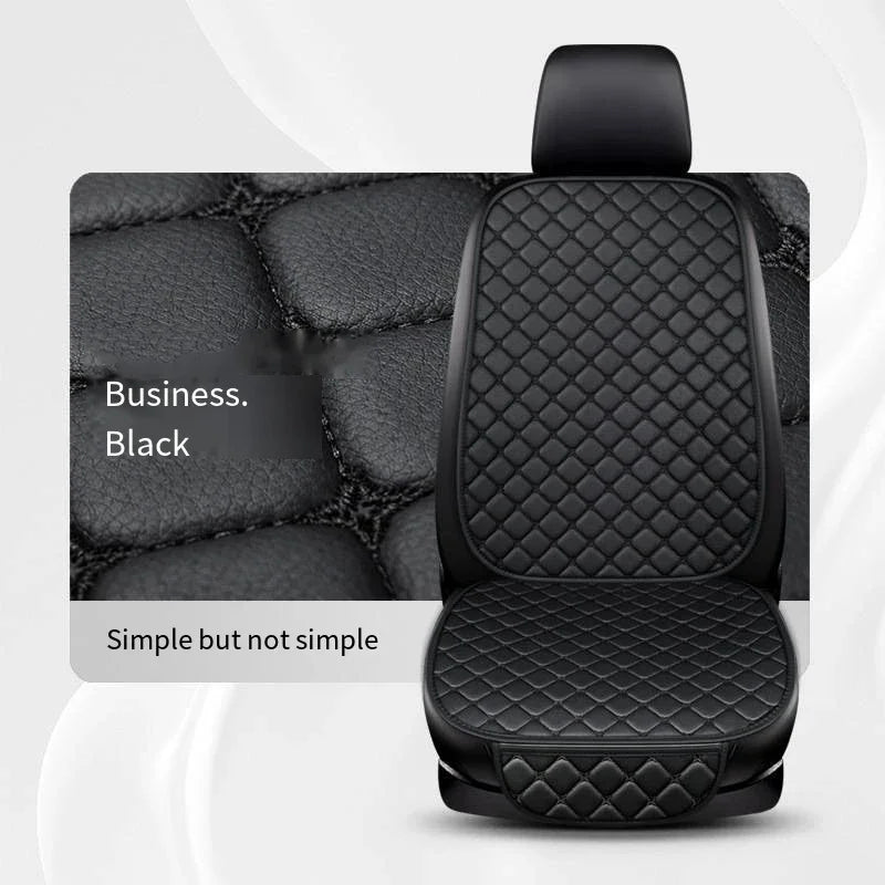 Leather Car Seat Cover – Wear-Resistant, Universal Four Seasons Cushion - 1pc Black and red