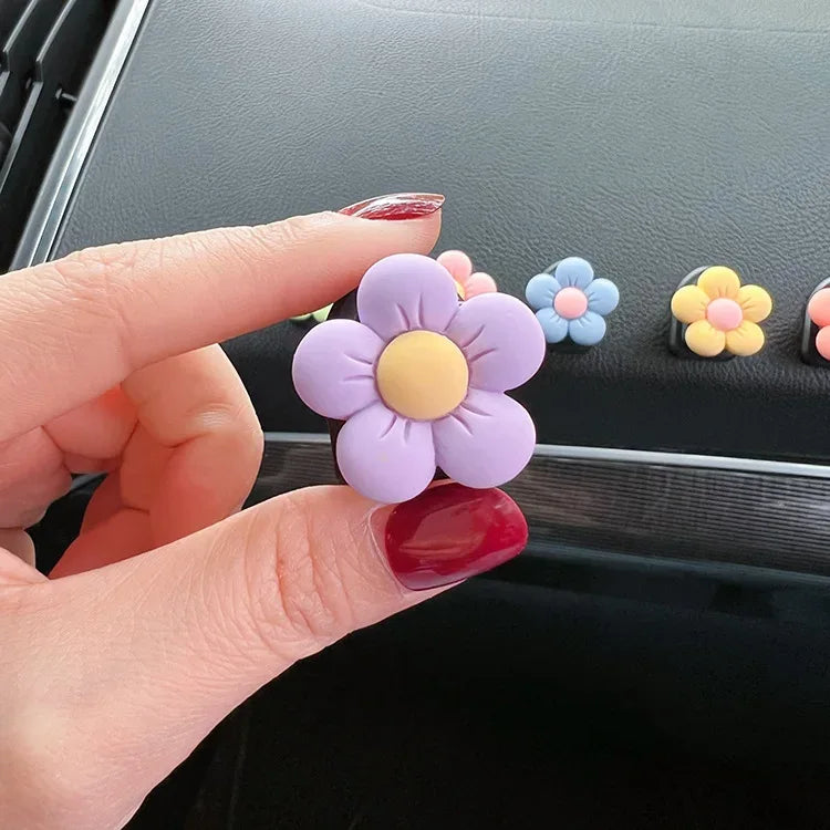 Cute Flower Car Air Vent Perfume Clip Aromatherapy Diffuser - Purple