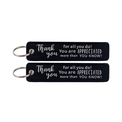 Embroidered Keys Tag Keychain - Personalized Key Identifier Fob