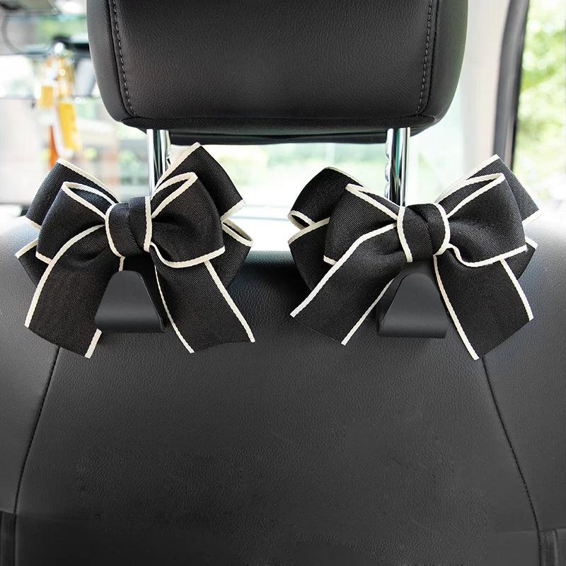 Diamond Bowknot Car Seat Headrest Hook Hanger Storage Organizer