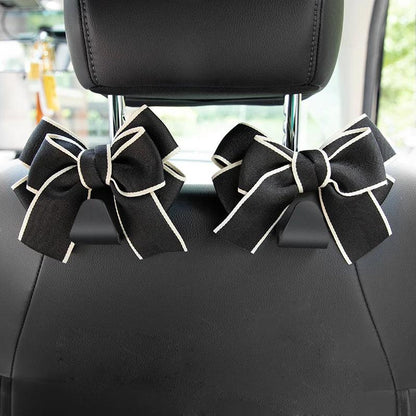 Diamond Bowknot Car Seat Headrest Hook Hanger Storage Organizer