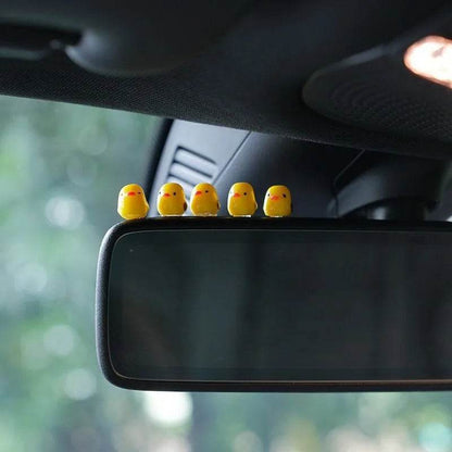 5pcs Mini Duck Car Ornaments – Dashboard & Rearview Mirror - A