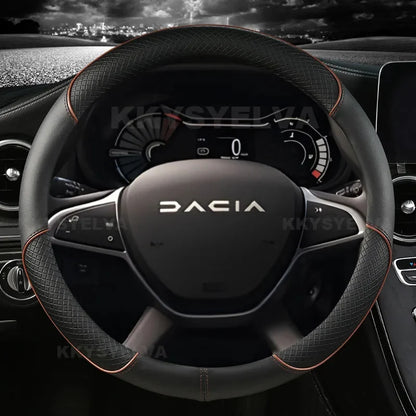 Dacia Microfibre Steering Wheel Cover - Round Shape / Coffee