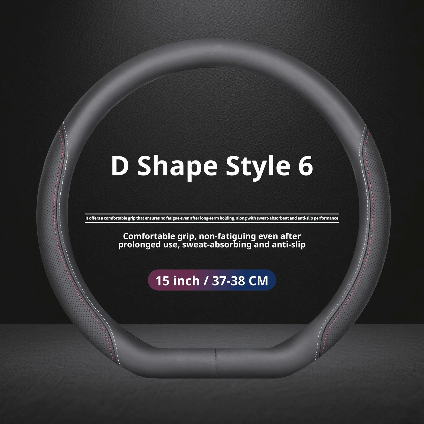 Jetour Nappa Leather Steering Wheel Cover - D Shape / Style 6