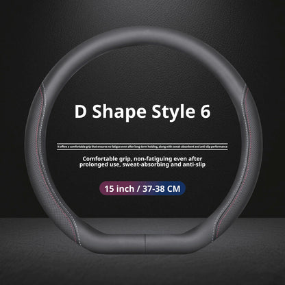 Jetour Nappa Leather Steering Wheel Cover - D Shape / Style 6