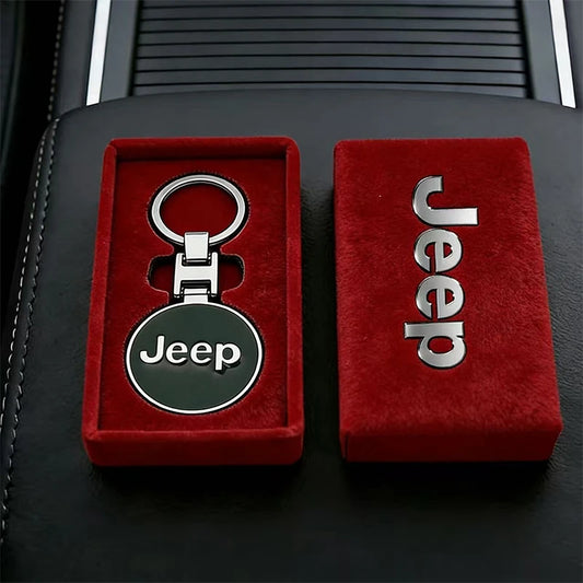 3D Metal Jeep Badge Keychain - Wrangler Renegade Gladiator Keyring – front view