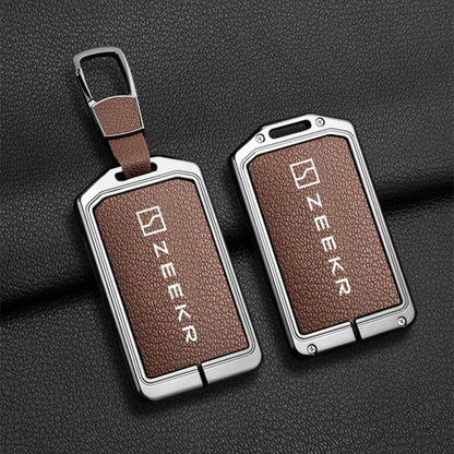 Zeekr 7X 009 007 001 NFC Zinc Alloy Leather Key Cover Case Chain