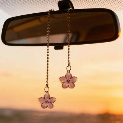 Sakura Flower Car Mirror Pendant - Pink