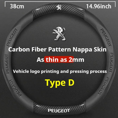 Peugeot Leather Steering Wheel Cover - D Type Black A