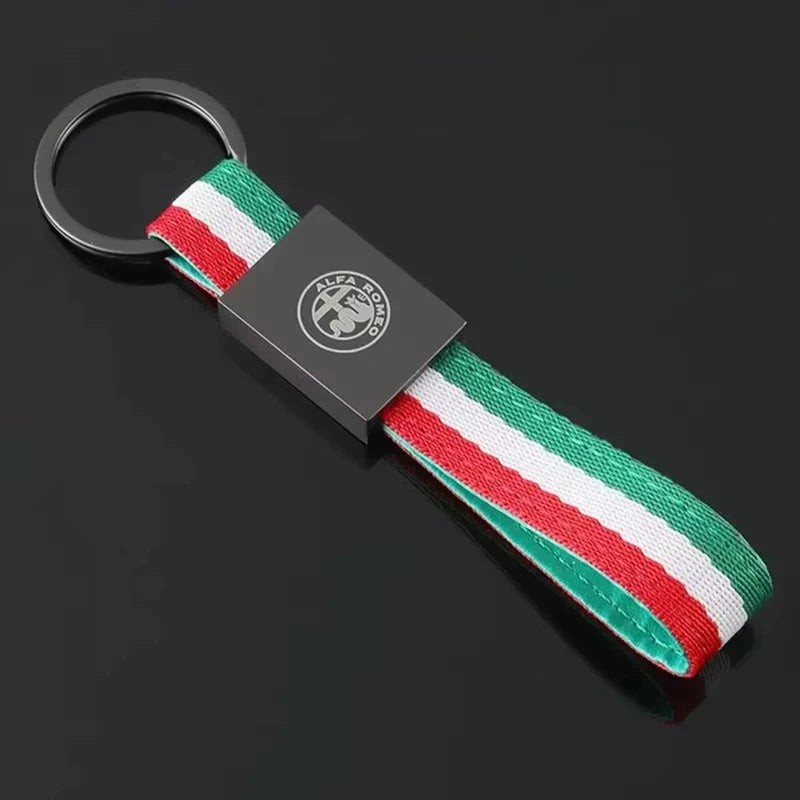 Alfa Romeo Car Keychain Leather Badge 159 Giulietta Mito Stelvio