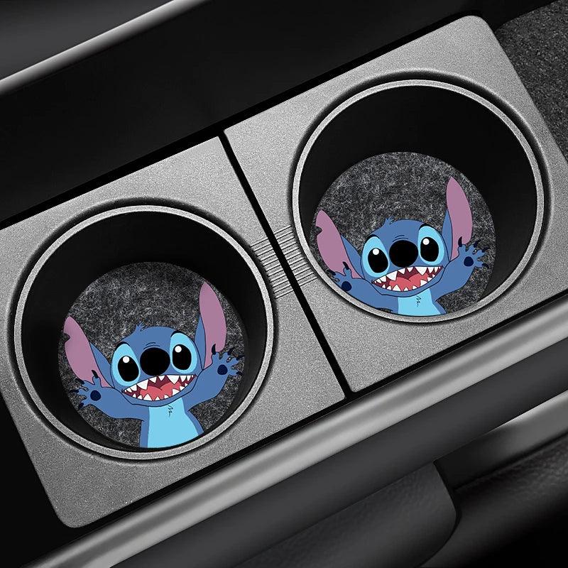 Stitch 3D Anti-Slip Car Cup Holder Coaster Cartoon Auto Interior