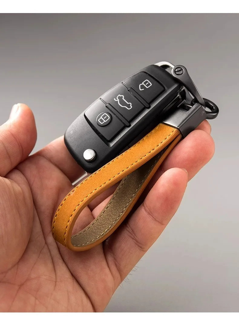 Genuine Cowhide Leather Car Keychain