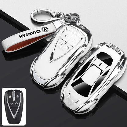 Changan Smart Key TPU Protective Case – UNI, CS & Oshan Series - Style B Silver White