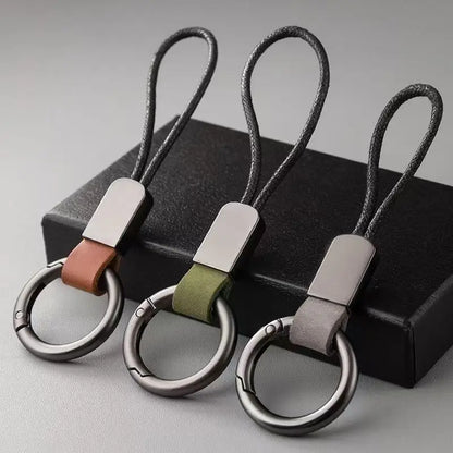 Custom Woven Rope Car Keychain - Personalized Premium Keyring