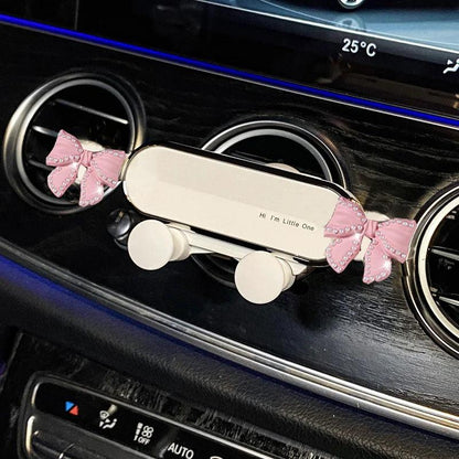 Pearl Bow Gravity Car Phone Holder Universal Air Vent Clip Mount