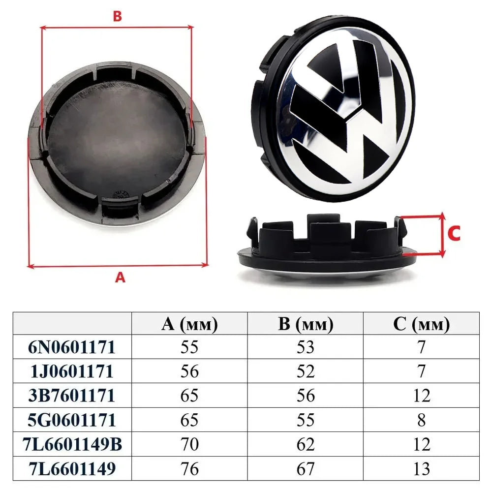 Volkswagen Wheel Centre Caps