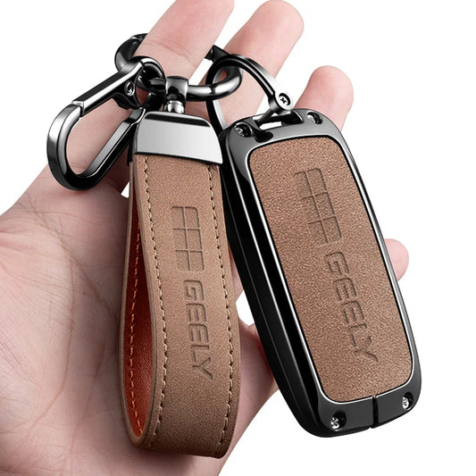 Zinc Alloy Leather Key Case Cover For Geely Galaxy EX5 E5 L6 L7