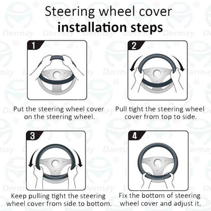 Tesla Model 3 Leather Steering Wheel Cover - White