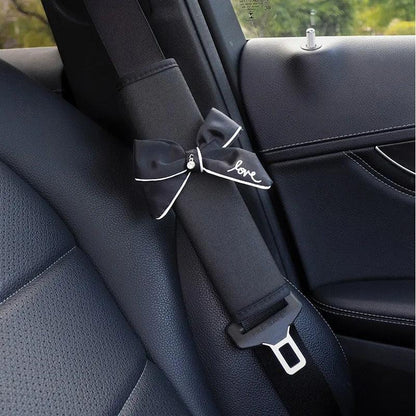 Bowknot Car Seat Belt Cover 2pcs - Shoulder Strap Cushion Pads