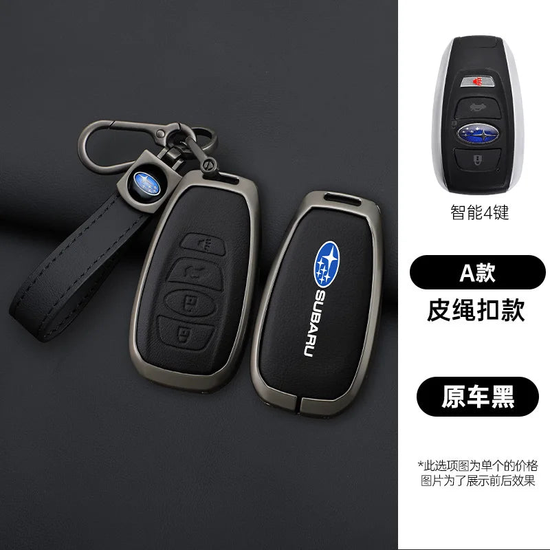 Zinc Alloy Leather Car Key Case Cover Subaru BRZ STI XV Forester