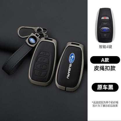 Zinc Alloy Leather Car Key Case Cover Subaru BRZ STI XV Forester