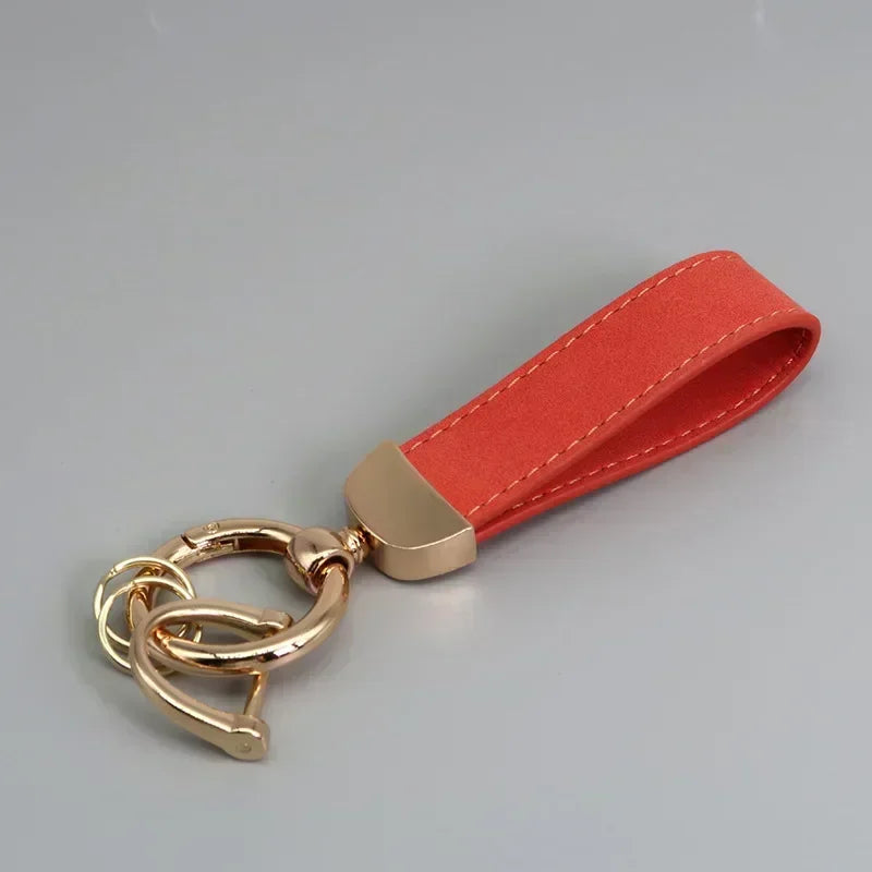 Custom Laser Engraved Suede Leather Keychain - Personalized Logo