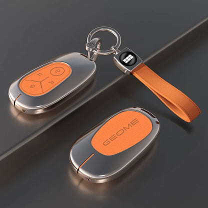 Geely Geome Dream Zinc Alloy Smart Key Cover - H-Silver-Orange